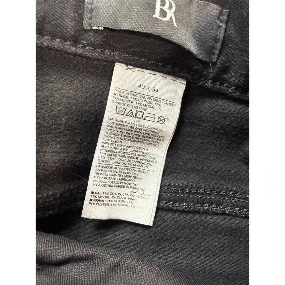 Banana Republic Slim Jeans NWT Mens 40x34 Black New Stretch Cotton Tencel Denim